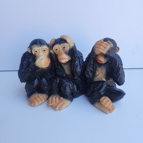 Vintage‎ Resin Made  3 Monkeys - Picture 1 of 12